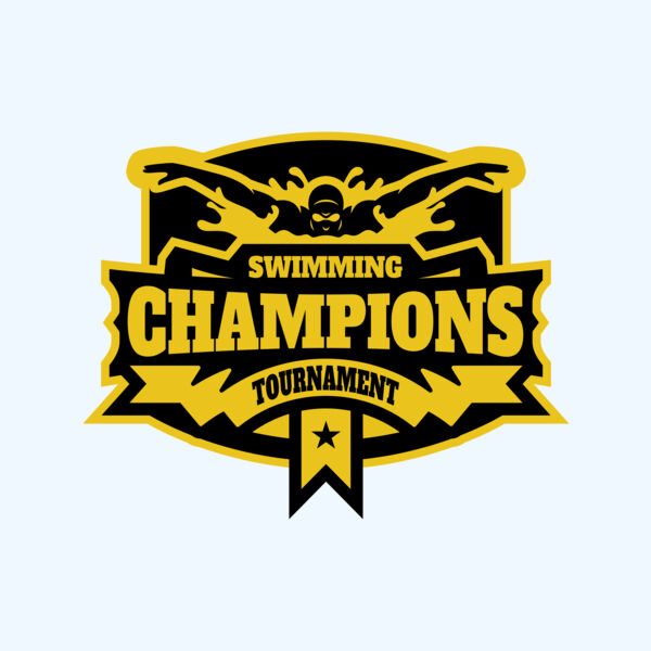 Champions Swimming Tournament logo template Thumbnail