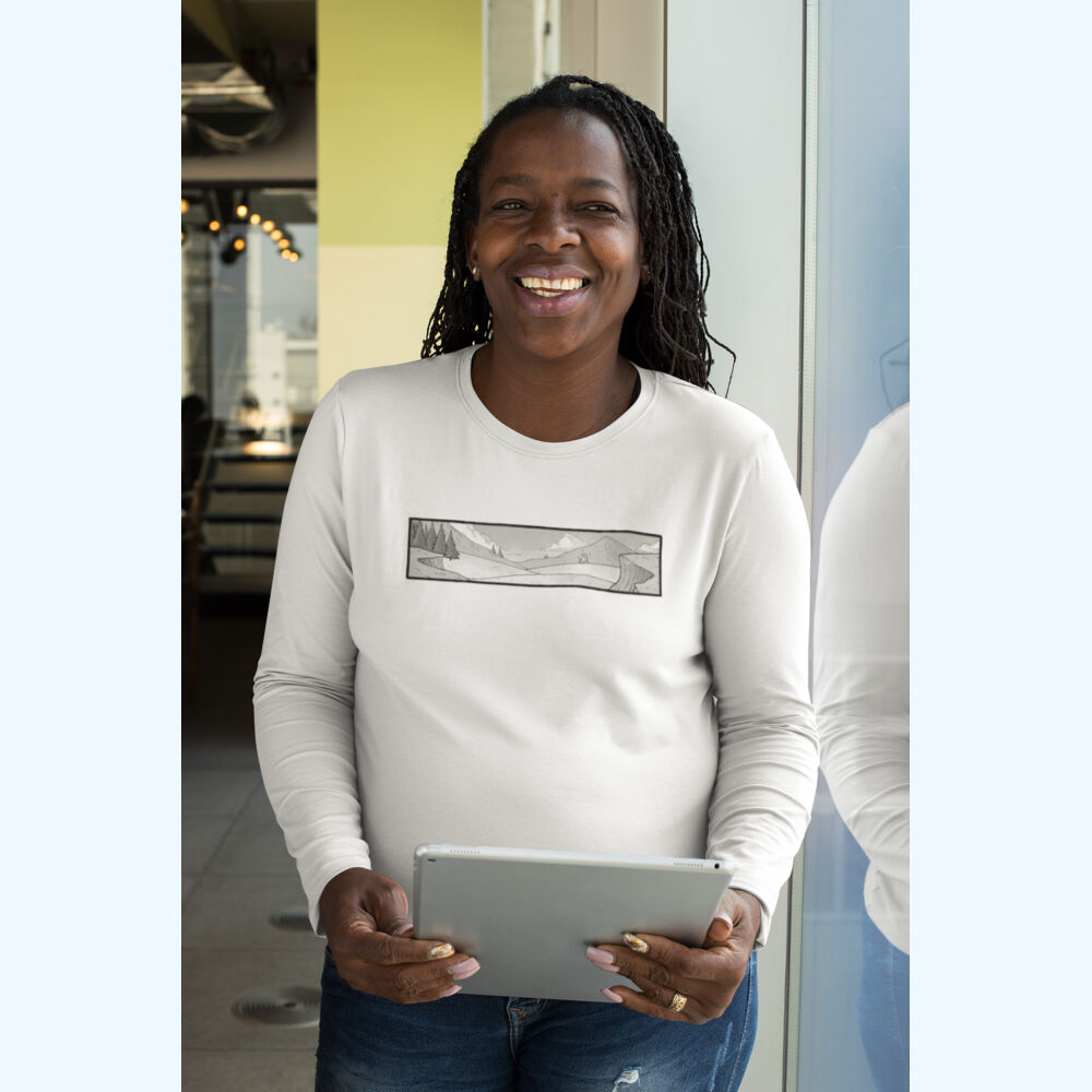 Mountain View B&W Long Sleeve T-Shirt (Premium) Thumbnail