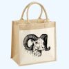 Cotton Pocket Jute Midi Tote Thumbnail