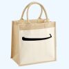Cotton Pocket Jute Midi Tote Thumbnail