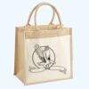 Cotton Pocket Jute Midi Tote Thumbnail