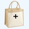 Cotton Pocket Jute Midi Tote Thumbnail