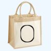 Cotton Pocket Jute Midi Tote Thumbnail