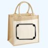 Cotton Pocket Jute Midi Tote Thumbnail