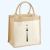 Cotton Pocket Jute Midi Tote Thumbnail