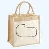 Cotton Pocket Jute Midi Tote Thumbnail