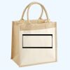 Cotton Pocket Jute Midi Tote Thumbnail
