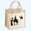 Cotton Pocket Jute Midi Tote Thumbnail