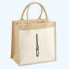 Cotton Pocket Jute Midi Tote Thumbnail