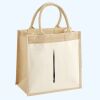 Cotton Pocket Jute Midi Tote Thumbnail