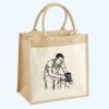 Cotton Pocket Jute Midi Tote Thumbnail