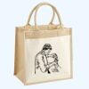 Cotton Pocket Jute Midi Tote Thumbnail