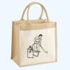 Cotton Pocket Jute Midi Tote Thumbnail