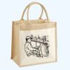 Cotton Pocket Jute Midi Tote Thumbnail