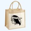 Cotton Pocket Jute Midi Tote Thumbnail