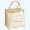 Cotton Pocket Jute Midi Tote Thumbnail