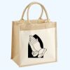 Cotton Pocket Jute Midi Tote Thumbnail