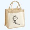 Cotton Pocket Jute Midi Tote Thumbnail