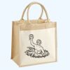 Cotton Pocket Jute Midi Tote Thumbnail