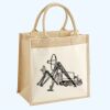 Cotton Pocket Jute Midi Tote Thumbnail