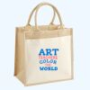 Cotton Pocket Jute Midi Tote Thumbnail