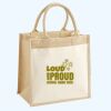 Cotton Pocket Jute Midi Tote Thumbnail