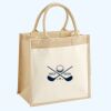 Cotton Pocket Jute Midi Tote Thumbnail