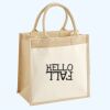 Cotton Pocket Jute Midi Tote Thumbnail