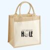 Cotton Pocket Jute Midi Tote Thumbnail