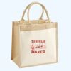 Cotton Pocket Jute Midi Tote Thumbnail
