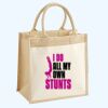 Cotton Pocket Jute Midi Tote Thumbnail